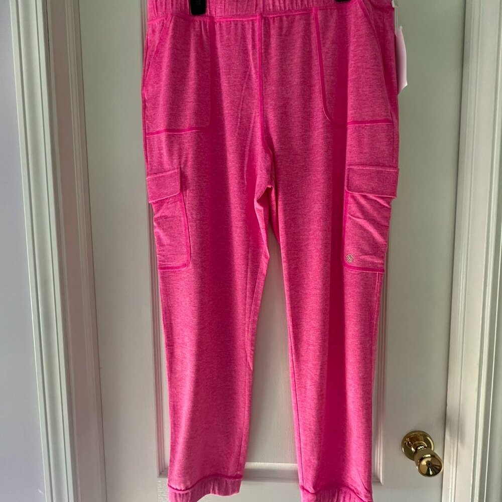 Lilly Pulitzer UFP 50+ Cargo Jogger Pant Heathered Pink Size XL NWT